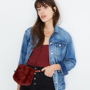 Madewell Burgundy Faux Fur Crossbody Bag